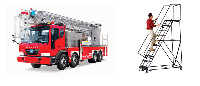 khác biệt giữa xe thang công nghiệp và xe thang chữa cháy