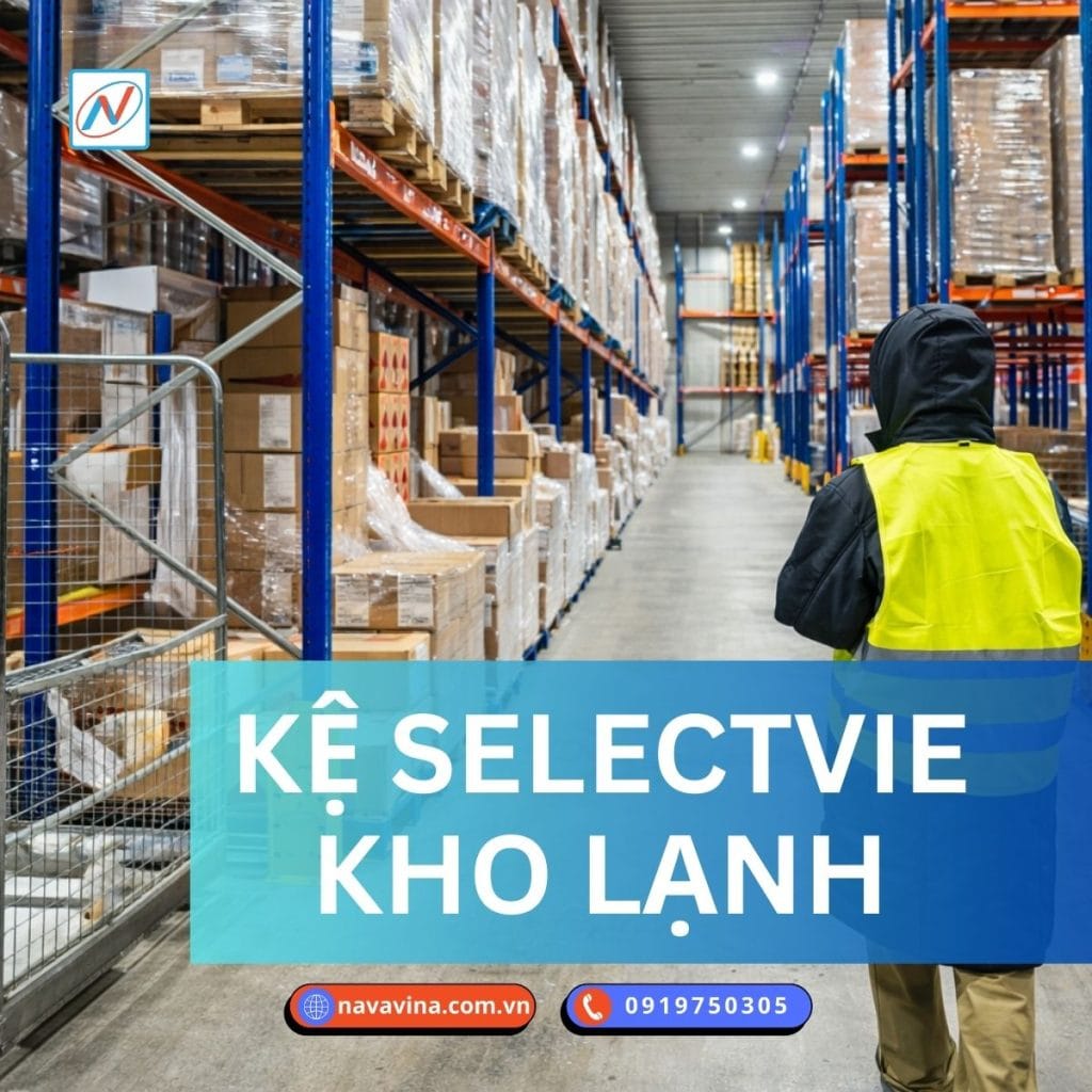 Kệ kho lạnh là gì? Cách chọn đúng theo từng mô hình kho 4 kệ selective trong kho lạnh