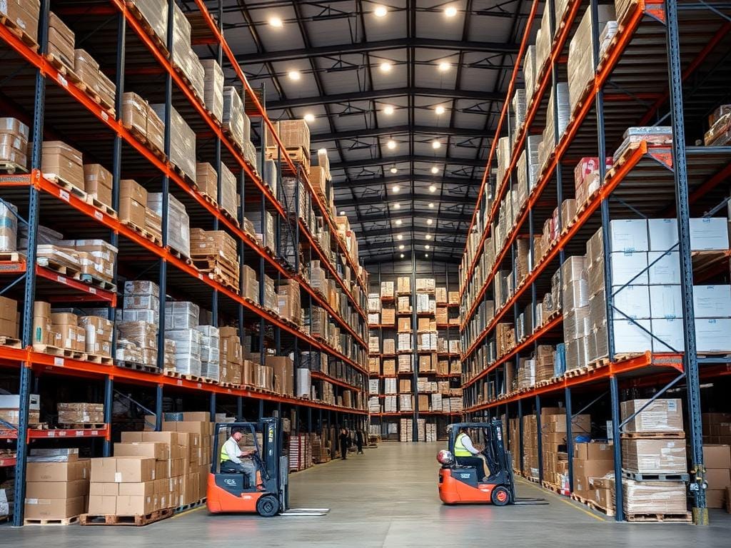 Kệ kho hàng trong trung tâm logistics tại Cần Thơ