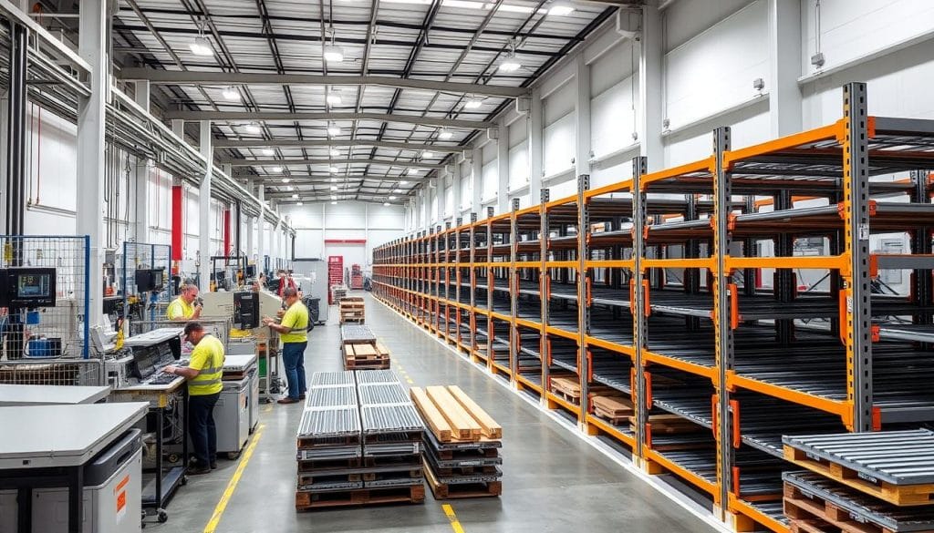 Nhà máy sản xuất kệ selective Navavina với dây chuyền hiện đại