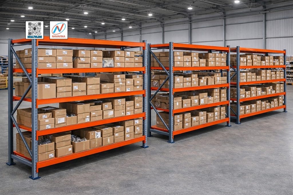 ke trung tai trong kho hang