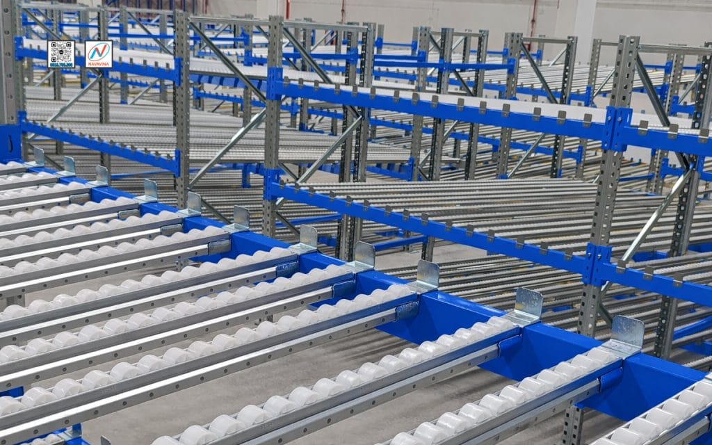 kệ trượt con lăn carton flow rack công ty navavina