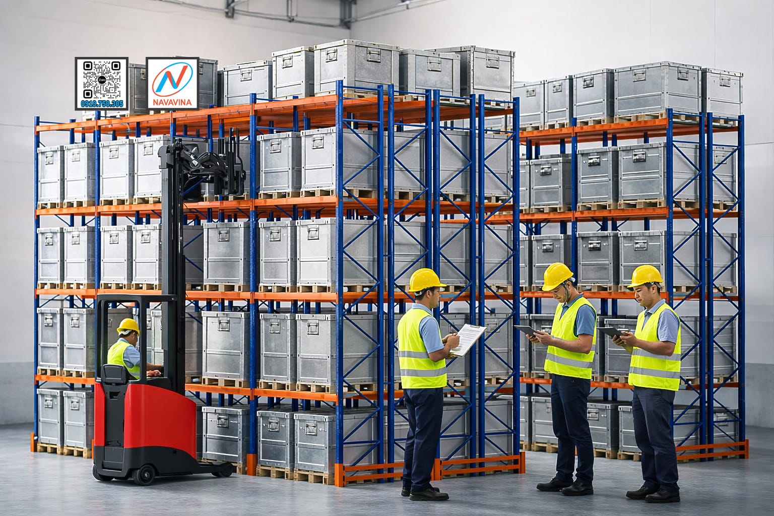 Kệ kho xếp hàng bằng xe nâng: chọn kệ selective tối ưu