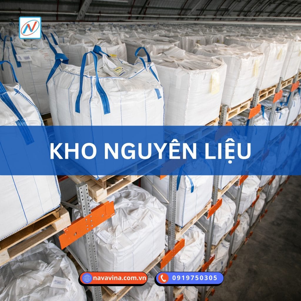 kệ kho nguyên liệu sản xuất