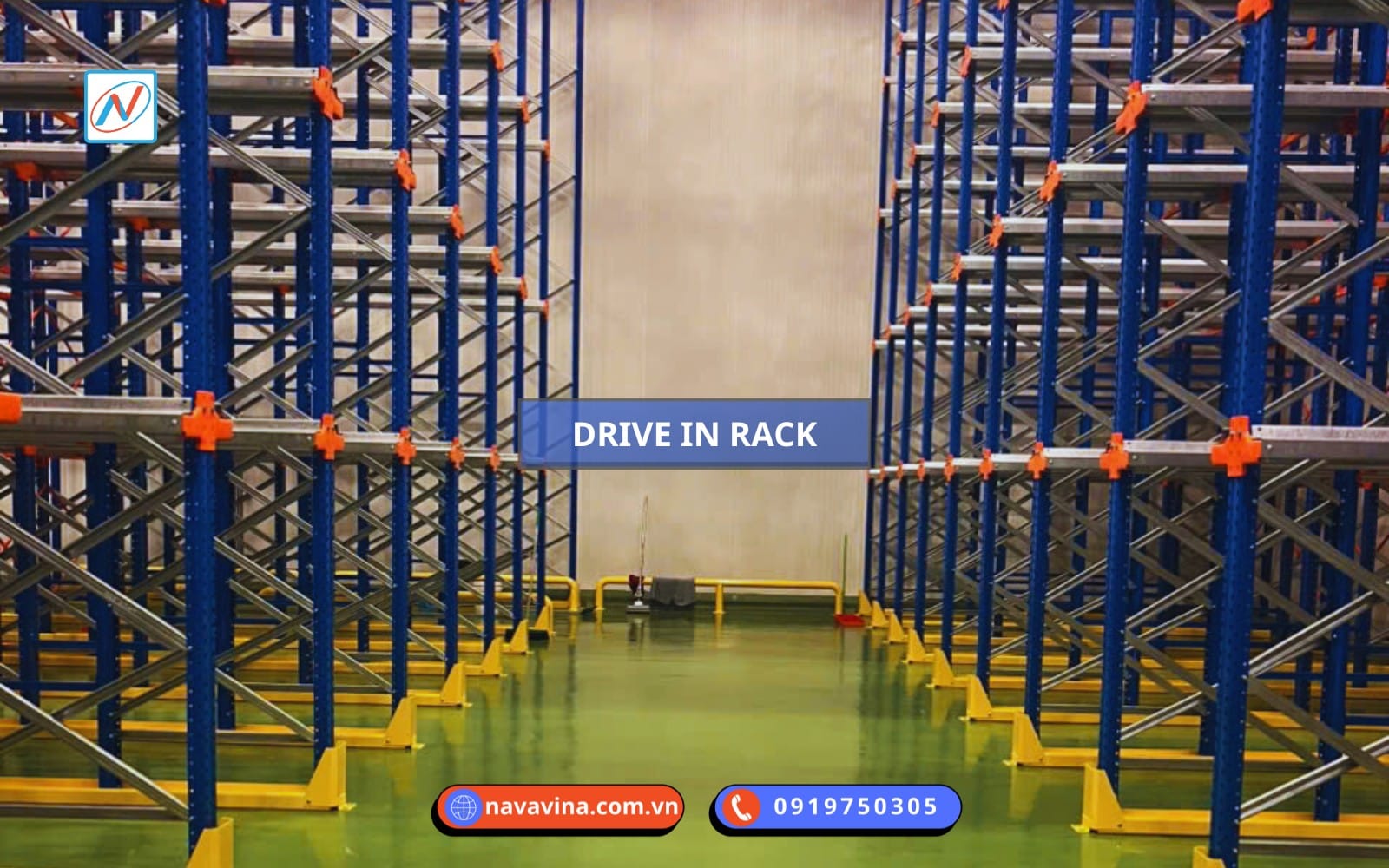 Kệ Drive-In Navavina lưu trữ pallet dạng khối