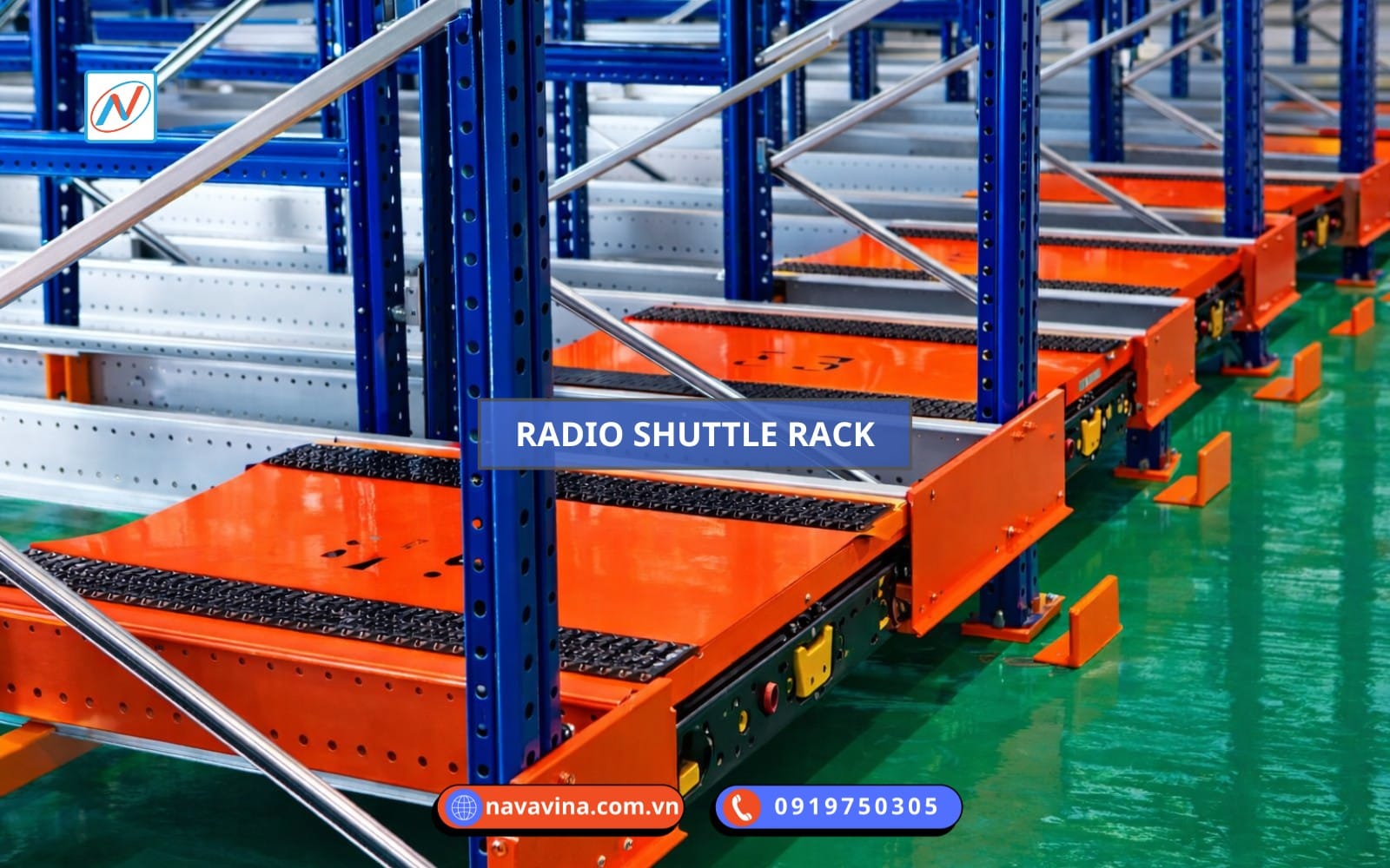 Kệ Radio Shuttle Navavina với robot tự hành