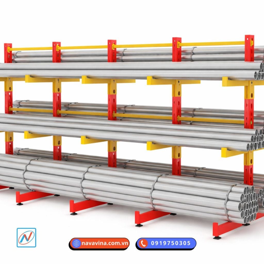 Kệ tay đỡ cho kho vật liệu dài