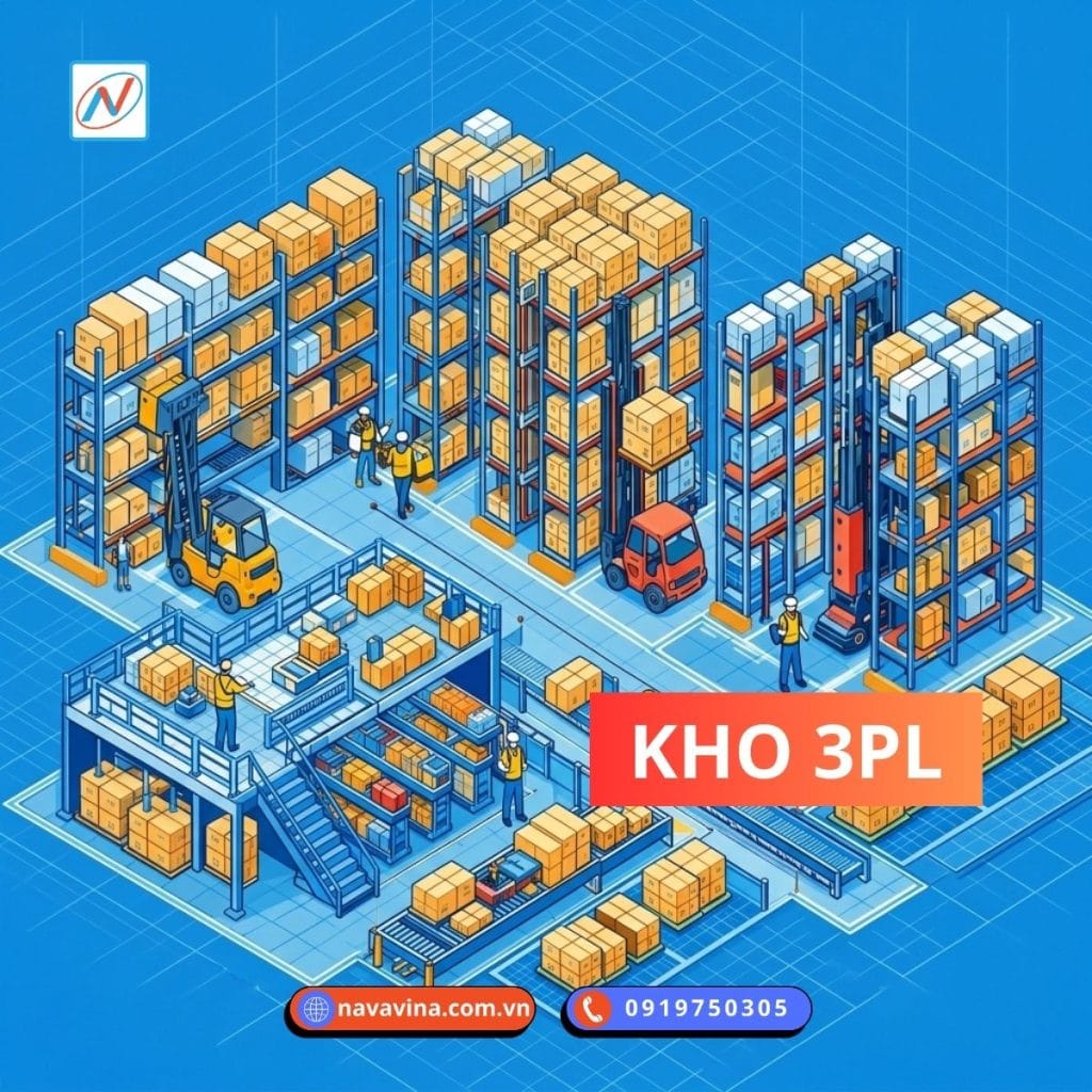 Kho 3PL (Third Party Logistics) mô phỏng 3d