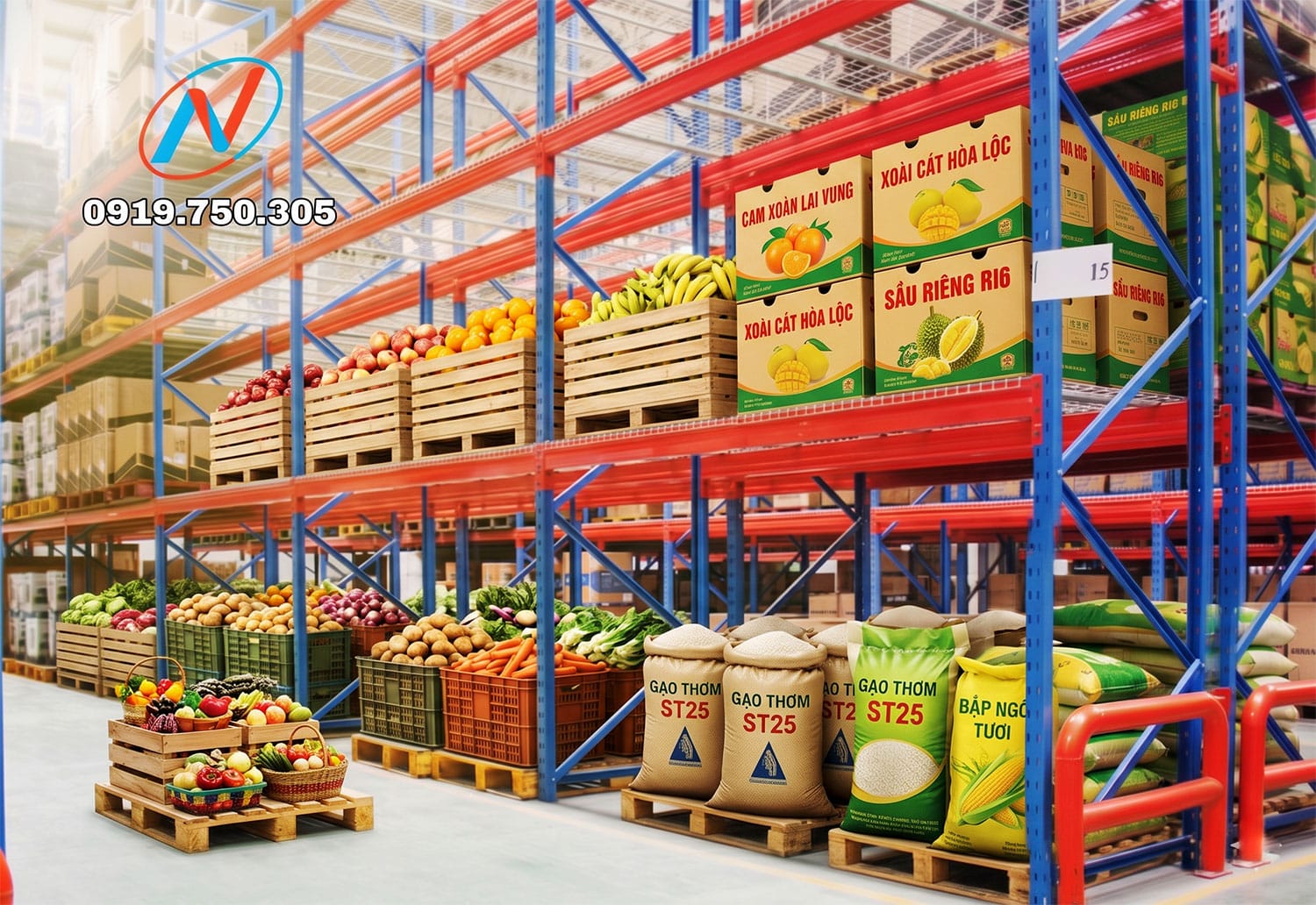 Kệ kho nông sản: cách chọn kệ theo đặc tính hàng hóa